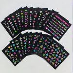 UV-fényre világító neon körömmatrica szett – 24 lapos