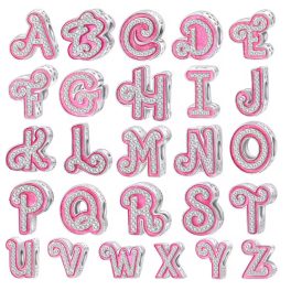   Ezüst betű charm és medál rózsaszín cirkóniákkal – Monogram kollekció