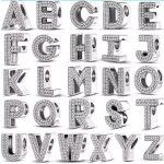 Ezüst betű charm és medál cirkóniákkal – Klasszikus monogram