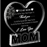 „To My Mom” – Szív alakú akril dísz köszönő üzenettel