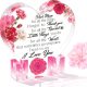 „Dear Mom” – Virágos szív alakú akril dísz pink talppal