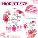 „Dear Mom” – Virágos szív alakú akril dísz pink talppal