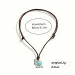 Ocean Stone – bőr nyaklánc türkiz medállal