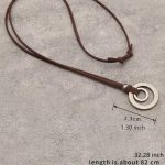 Rustic Ring – barna bőr nyaklánc fém karikákkal