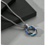 Infinity Steel – Férfi nyaklánc kék-acél színű végtelen gyűrű medállal