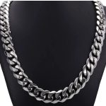 Férfi nemesacél kubai láncszem nyaklánc – 10 mm széles, 50,8 cm hosszú