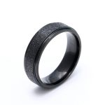 FROSTED BLACK - Fekete nemesacél gyűrű 