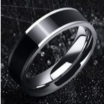 Fekete Tükörfényű Nemesacél Férfi Gyűrű