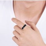 Fekete Tükörfényű Nemesacél Férfi Gyűrű