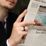 Fekete Kettős Hornyolt Nemesacél Férfi Gyűrű