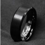 Matt Fekete Minimalista Nemesacél Férfi Gyűrű