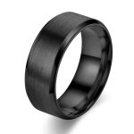 Matt Fekete Minimalista Nemesacél Férfi Gyűrű
