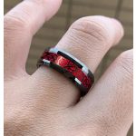 Dragon design - fekete-vörös kelta mintás nemesacél gyűrű