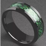 Dragon design - fekete-smaragdzöld kelta mintás nemesacél gyűrű