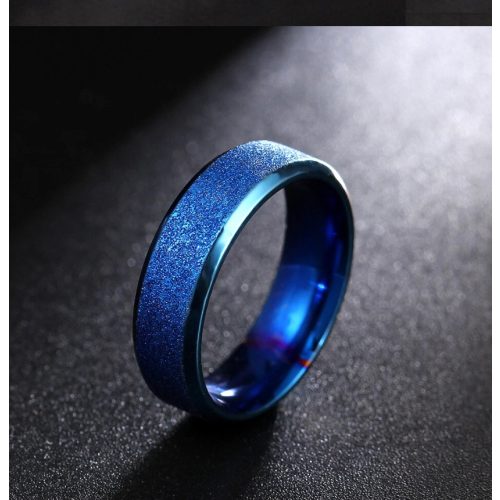 FROSTED BLUE - Kék nemesacél gyűrű 