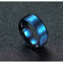 Matt Kék Minimalista Nemesacél Férfi Gyűrű