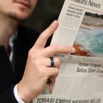 Fekete-kék  láncmintás stresszoldó "fidget" nemesacél gyűrű 