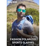 SCVCN polarizált sportos unisex napszemüveg – kék tükröződő lencsével, fehér kerettel