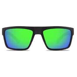   Polarizált fekete napszemüveg kékeszöld lencsével – sportos UV400 szemvédelem