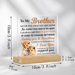 „To My Brother” – oroszlános akrildísz fa talppal