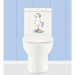 Vicces szivárványos unikornis WC-ülőke matrica (30 x 20 cm)
