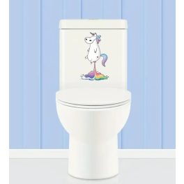   Vicces szivárványos unikornis WC-ülőke matrica (30 x 20 cm)